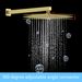 Shower System Shower Faucet Combo Set Wall Mounted With 12" Rainfall Shower Head And Handheld Shower Faucet, Brushed Gold Finish With Brass Valve Rough-In_voghion.com