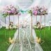 2 Pack 31.5 Inch Golden Flower Stand With 2-Layer Acrylic Pane Metal Flower Display Rack Tables Centerpieces Floor Geometric Column Vases For T-Stage Wedding Birthday Party Decorations_voghion.com
