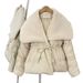 "Women's Slim-Fit Lamb Wool & Down Jacket – Winter Lace-Trimmed Coat (One Size, White/Black/Brown)"_voghion.com