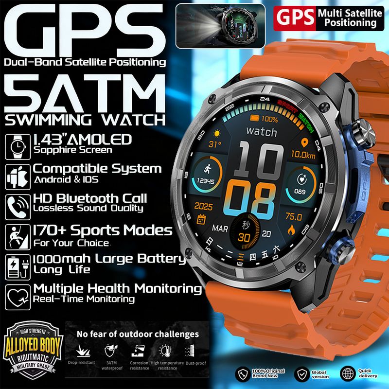 Military Smart Watch DT G1 GPS Track Compass Altimeter Bluetooth Calling 860mAh Battery DTG1 Men Outdoor Sports SmartWatch_voghion.com