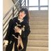 Mid-Length Black Duffle Coat With Horn Buttons Women, Woolen Coat, Autumn 2025 And New Style, High-End Feel For Winter_voghion.com