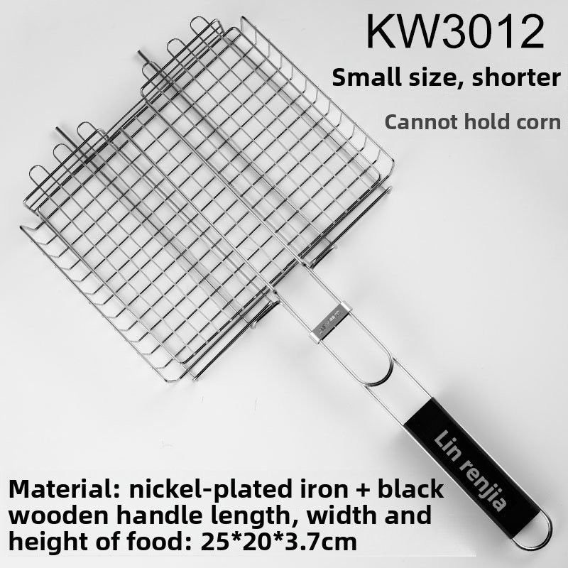 Forest People Multi-Functional BBQ Fish Rectangular Grilling Net Chicken Rabbit Pig Trotters Corn Tongs_voghion.com