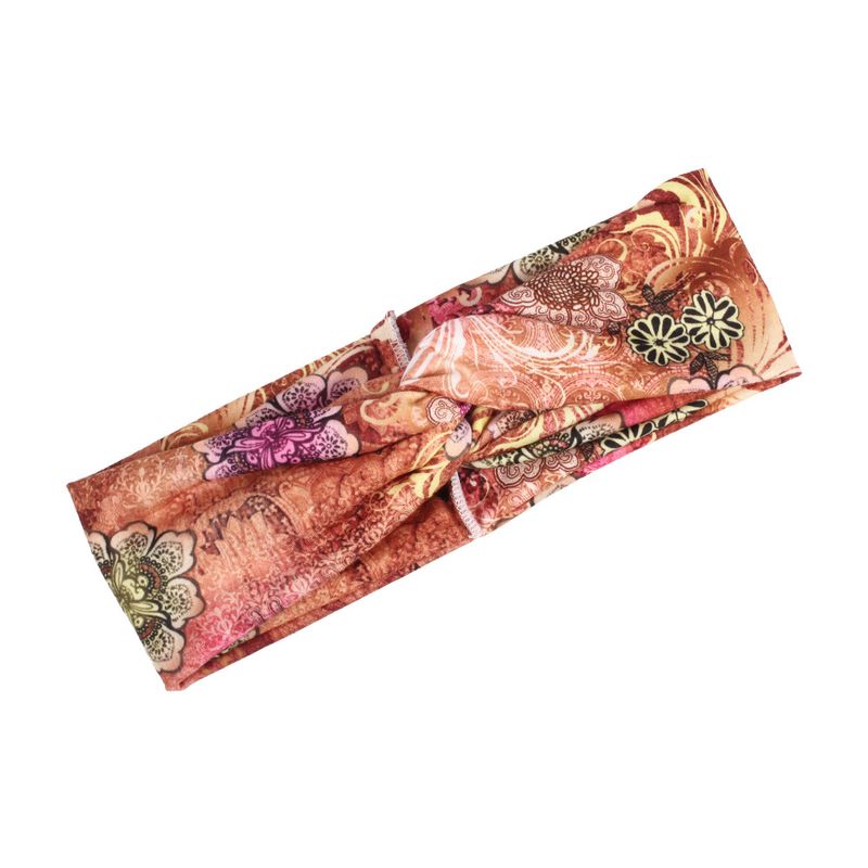 European and American Printing and Dyeing Floral Elastic Cross Headband for Tying Hair and Wearing Sports Printed Headband_voghion.com