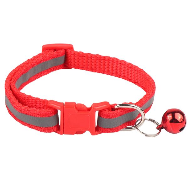 Odblaskowa obroża dla kota i psa z dzwonkiem i świecącą naszywką_voghion.com