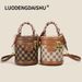 Stile casual alla moda e versatile Nuova stampa popolare Borsa a secchiello rotonda Borsa a spalla singola Borsa da donna Mini borsa a tracolla_voghion.com