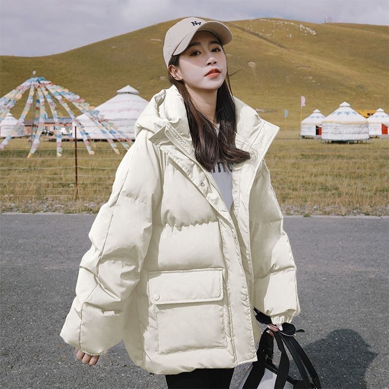 Cotton Padded Women's Winter New Loose Student Bread Short Thick Hooded Versatile Coat Cotton Jacket_voghion.com