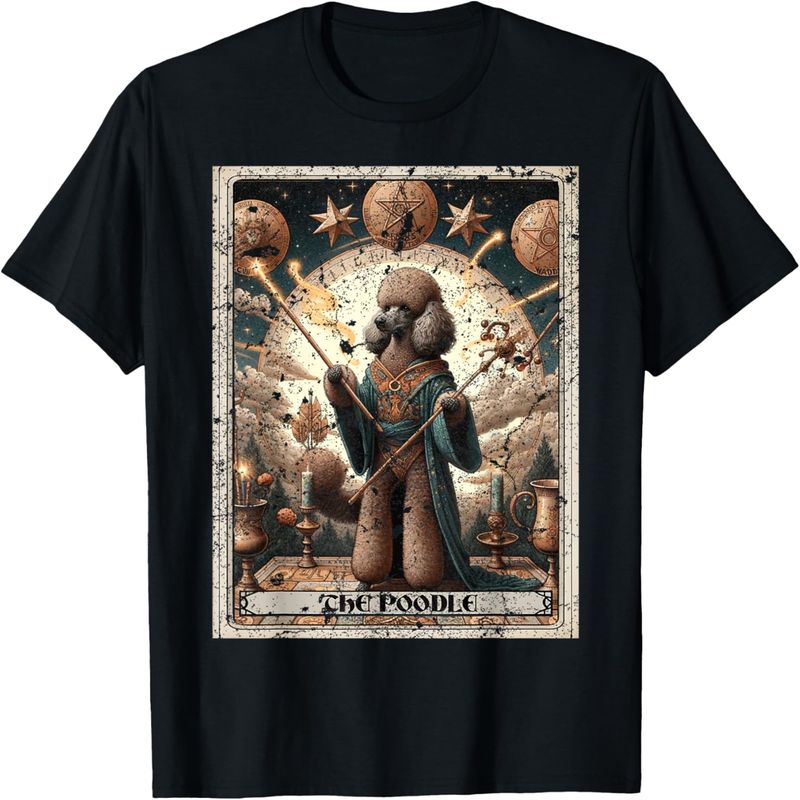 Poodle Tarot Card Dog T-Shirt1._voghion.com