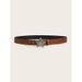 HOT Fashionable Women's Spicy Girl Everyday Versatile Brown Texture Button Belt Star Print Pattern Unisex_voghion.com