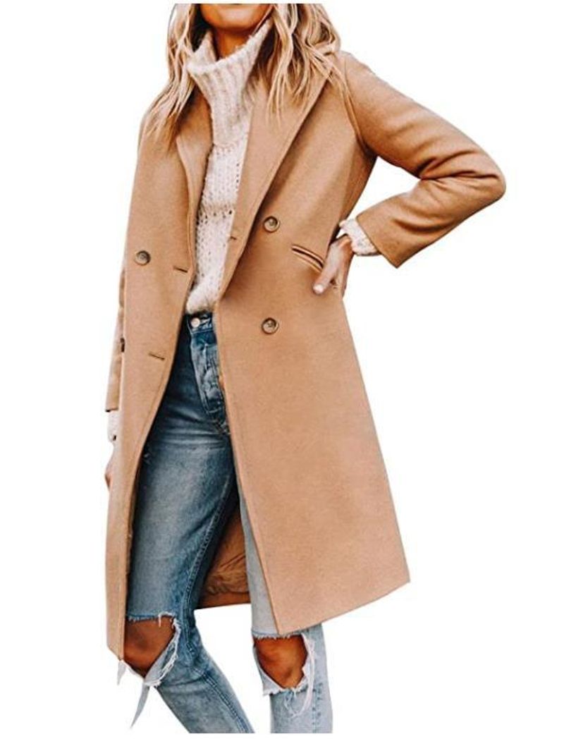 Damenmode Wollmantel Mittellanger Mantel_voghion.com