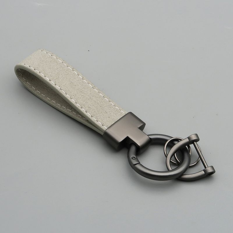 Chaveiro de carro de camurça com pingente de bolsa de couro para casal, masculino e feminino, multifuncional, anti-perda, letras, chaveiro_voghion.com