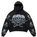 Herretøj Skull Hættetrøje Efterår Vinter Y2k Retro gotisk mode Hip Hop Langærmet jakke Løs hættetrøje_voghion.com