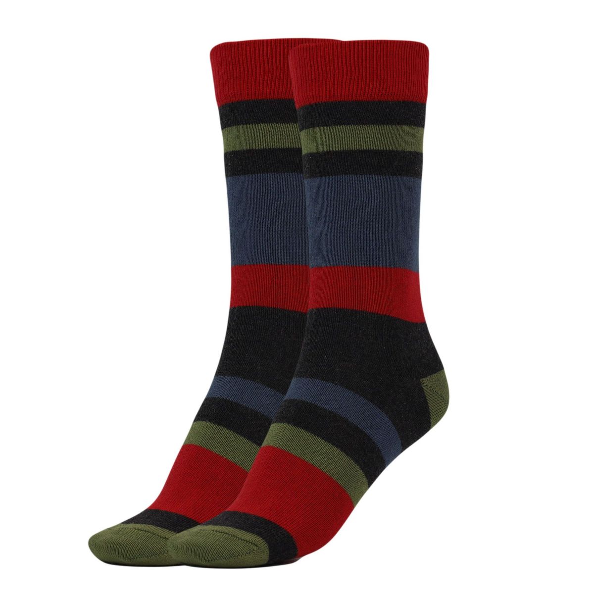 Cotton Crew Socks With Stripe Patterned Casual Socks 1 Pair_voghion.com