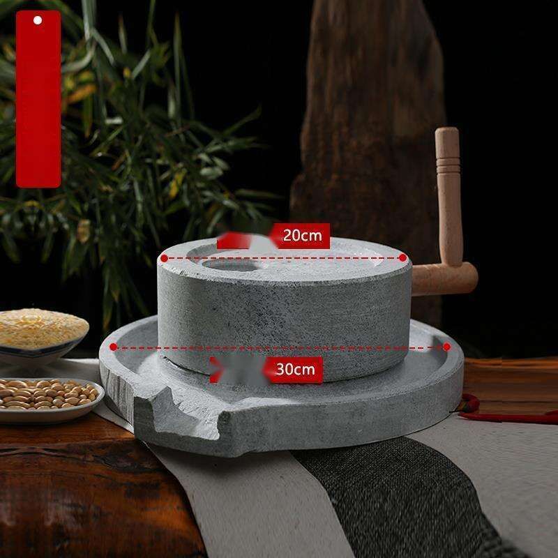 Household Small Plate Natural Experience Hand Grinding Soybean Milk Carving Process Stone Carving Stone Mill_voghion.com