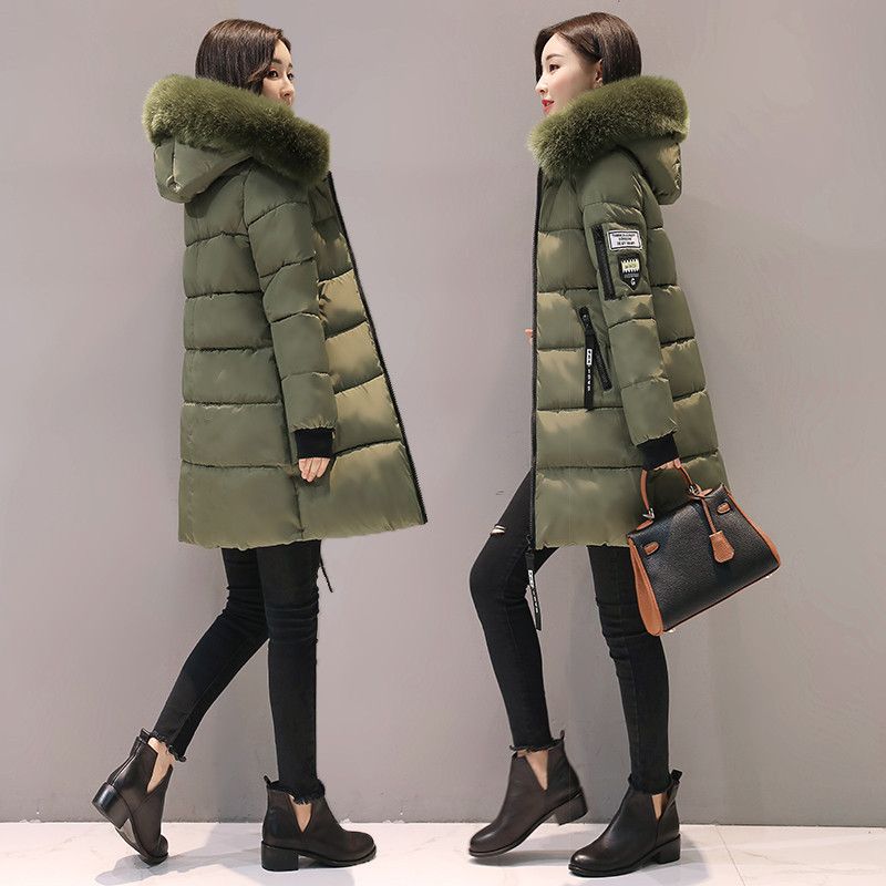Vêtements pour femmes mode manteau en coton mi-long femme grande taille veste à capuche slim manteau en coton pour femmes_voghion.com