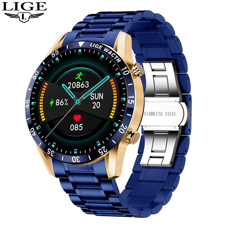 Reloj inteligente con pantalla táctil completa dedicada, llamadas Bluetooth, IP67, resistente al agua, podómetro, reloj deportivo con frecuencia cardíaca_voghion.com
