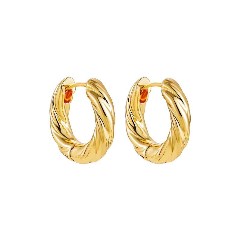 Joyería: Pendientes geométricos apilables de acero inoxidable, ligeros y lujosos, con diseño de nicho para mujer._voghion.com