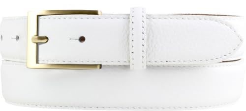 Włoski 30mm szeroki męski pasek do spodni garniturowych z teksturowanej skóry ze sprzączką w kolorze złotym_voghion.com