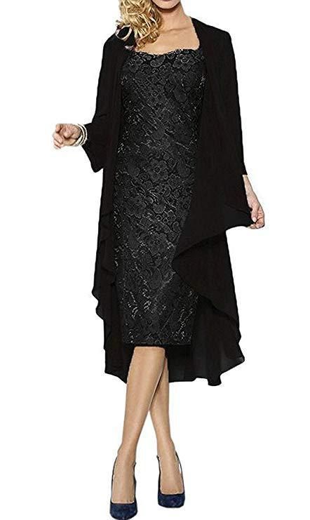 European and American large size lace two-piece elegant party dress including cardigan_voghion.com