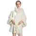 Women's Shawls Autumn And Winter New Large Size Thick Fur Collar Versatile Cloak Coat Artificial Plush Warm Shawl Cape_voghion.com