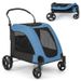 4 Wheels Extra Large Dog Stroller Foldable Pet Stroller with Dual Entry_voghion.com