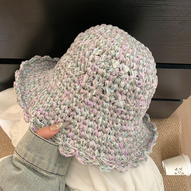 2025 neue Farbe Stroh Eimer Hut Kinder Sommer Meer Strand Urlaub Sonnenschirm Sonnenschutz Stroh Hut_voghion.com