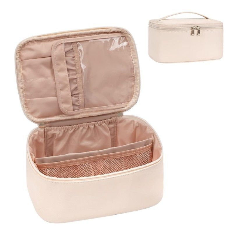 Family Organizer, tragbare Kosmetiktasche, große Kapazität, Reisekosmetikkoffer, Aufbewahrungstasche mit Trennwand, tragbare Kosmetiktasche_voghion.com