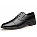 Men's Classic Business Casual Leather Shoes - Soft PU Square Toe Lace-Up Dress Shoes For Office & Daily Wear_voghion.com