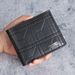 Men's Wallet Men's Short Wallet Youth Fashion Plaid Horizontal Soft Wallet Large Capacity Multi Card Wallet_voghion.com