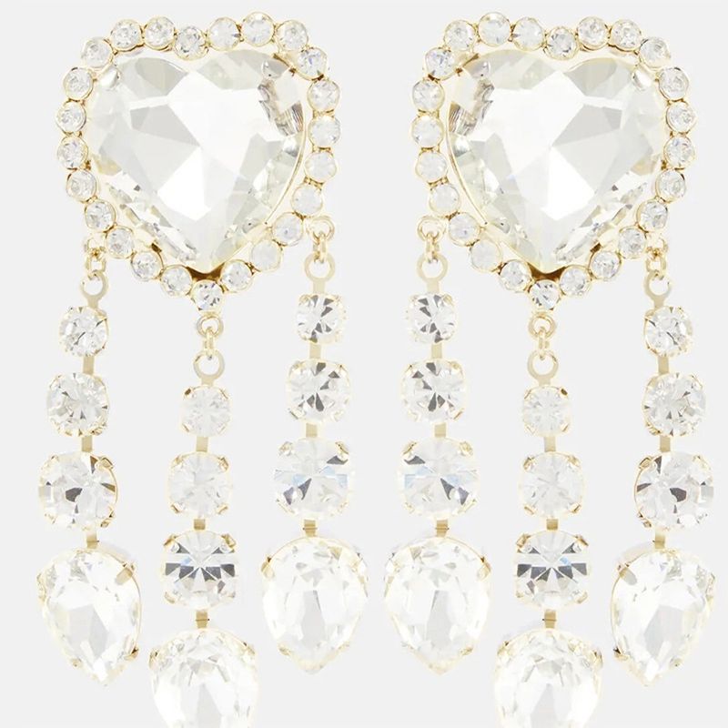 Hot-selling Rhinestone Accessories, Fashionable Versatile Love Fringed Earrings, Water Drop Pendant Earrings Women's Earrings_voghion.com