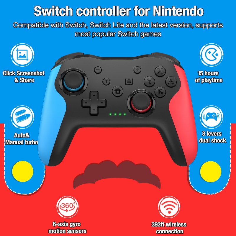 Wireless Bluetooth Gamepad For Nintendo Switch/Switch Lite Built in 600mAh Battery Pro Game Controller For Switch Accessories_voghion.com