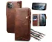 Genuine Leather Flip Case For IPhone 16 15 Pro Max Plus Cover Retro Wallet Book Shell_voghion.com