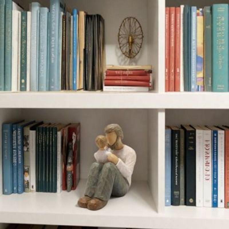 Father And Son Figurines Parent-Child Gift Ornaments Father's Day Carving Suitable For Desk Bookshelf_voghion.com