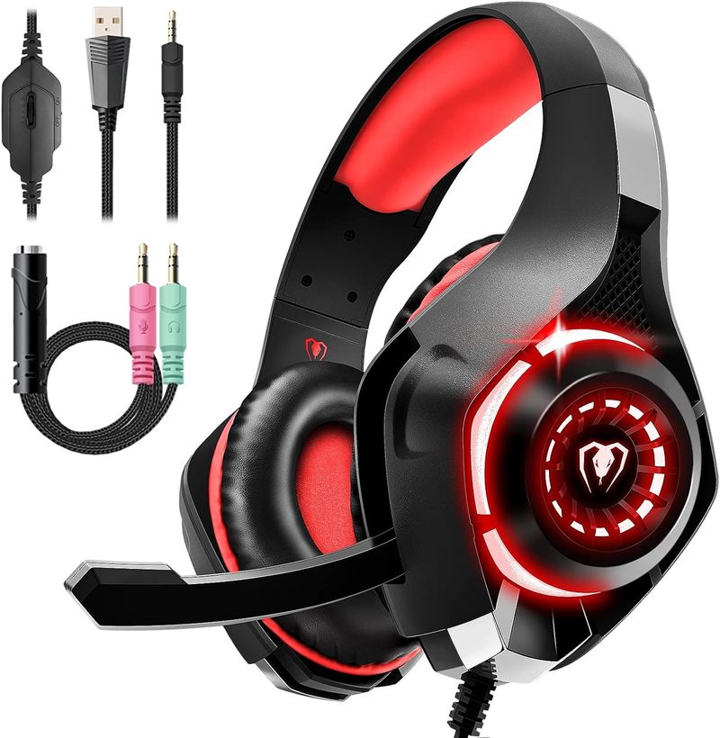 Ακουστικά παιχνιδιών για PS4, PS5, Xbox One, Switch PC με μικρόφωνο ακύρωσης θορύβου, βαθύ στερεοφωνικό ήχο μπάσων_voghion.com