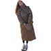 Women’s Oversized Long Puffer Coat – Knee-Length Winter Jacket In Black/Khaki (S-XL), Bio-Down Filled, Loose Literary Style_voghion.com