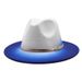 New men and women's new spray painted gradient color woolen jazz British style large brimmed top hat_voghion.com