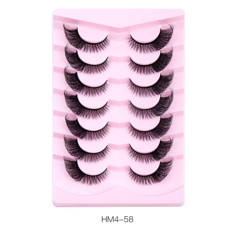 Ciglia finte Slant Fly Fox Eye, 7 paia - Ciglia naturali realistiche, spesse, ricce, rigide - Effetto lifting spettacolare, a lunga durata - Per trucco quotidiano/glamour_voghion.com