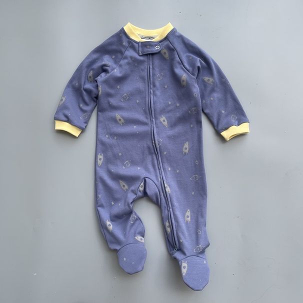 Tutina per neonati con piedini per bambini e bambine, con doppia cerniera, a maniche lunghe, in cotone, carina, in stile europeo e americano._voghion.com