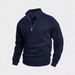 Herren Reißverschluss Stehkragen Fleece Sweatshirt Herbst Winter Warm Lose Einfarbig Outdoor Freizeitjacke_voghion.com