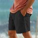 Pantaloncini casual da uomo in cotone e lino - Vita elastica con coulisse, gamba dritta e traspiranti, per l'uso quotidiano e in spiaggia_voghion.com