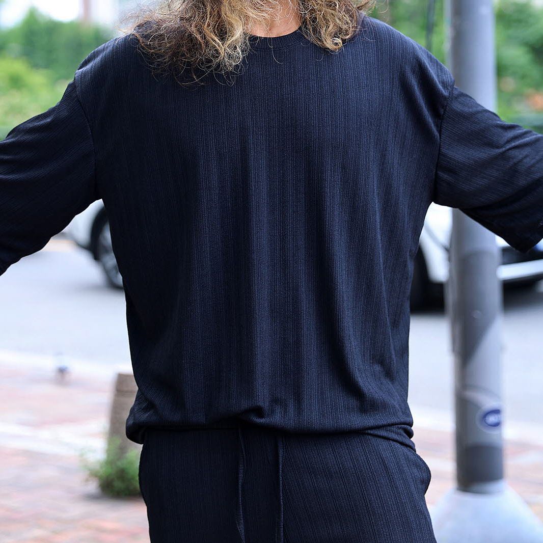 Nuovi abiti casual lavorati a maglia da uomo, magliette e pantaloni larghi a maniche lunghe _voghion.com