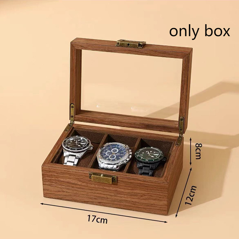 Walnussholz Grain Auer Späicherkëscht Multi-Bit Auer Sammlungskëscht Display transparent Display Box Auer Display Box_voghion.com