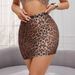 Leopard Print Skinny Wrap Hip Short Skirt Outline Sexy Curve Halter Skirt_voghion.com