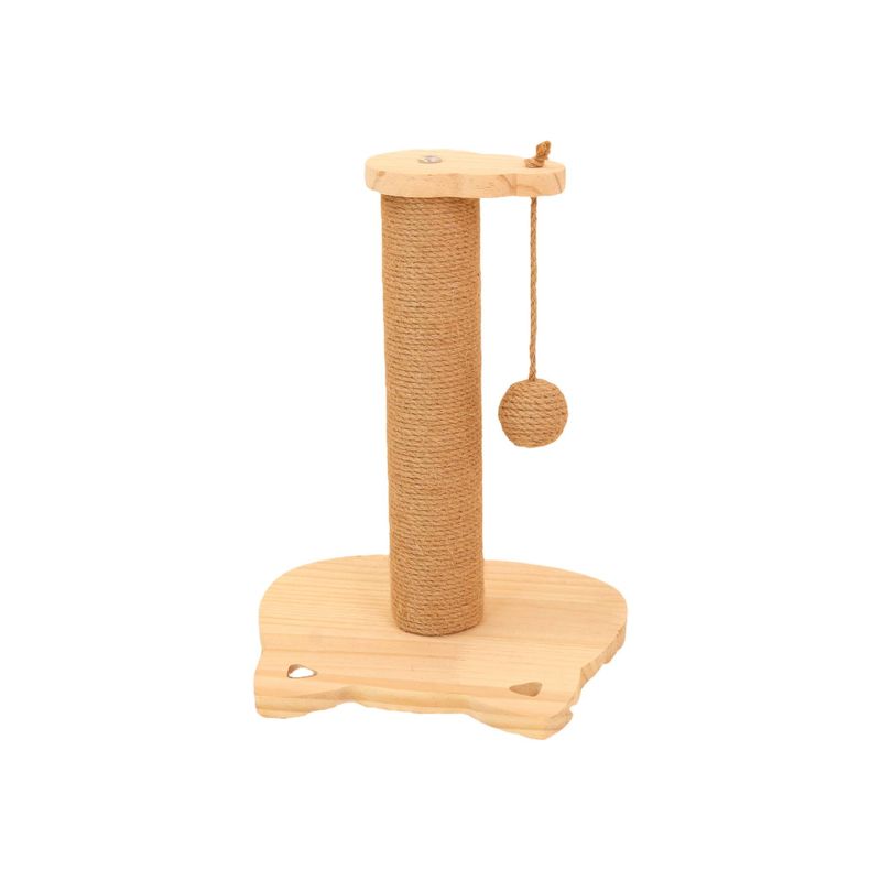 Happy 21-in Sisal Cat Scratching Post With Toy, Khaki, 1 Count_voghion.com