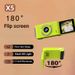 X5 Mini Flip CCD-camera – Retro selfiecamera met ingebouwde filters, 5 MP HD-foto's, 1,5 inch LCD-scherm en TF-kaartondersteuning (wit/groen)_voghion.com