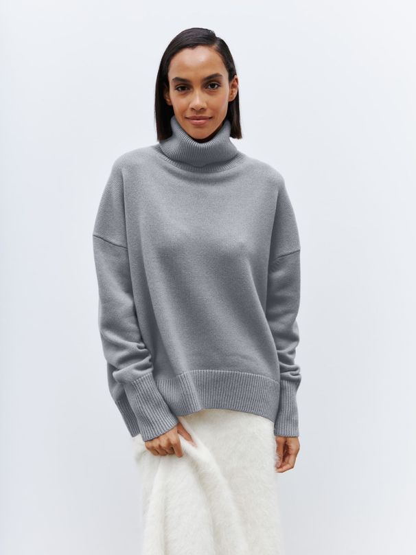 Übergroßer Rollkragenpullover für Damen – Anti-Pilling-Winterstrickwaren, weicher und warmer Rollkragenpullover, locker sitzendes Freizeitoberteil_voghion.com