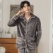 2025 New Autumn And Winter Men's Pajamas Men's Lapel Cardigan Warm Loungewear Set_voghion.com