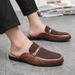 Commerce Extérieur Hommes Style Britannique Affaires Demi Glisser Petites Chaussures En Cuir Transfrontalière Grande Taille Mode Respirant Manches Pieds Embout_voghion.com