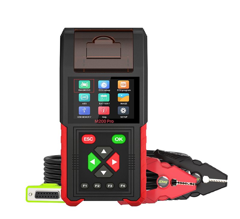 PSM202Pro 12V 24V Auto accu CCA belastingstest motorfiets professioneel diagnostisch instrument uitgerust met 1 # -17 # + universele connector printer_voghion.com
