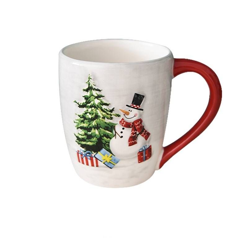 Nordic Country Christmas Snowman Ceramic Cup Office Household Water Cup _voghion.com