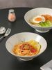 2025 New Pure White 8inch Ceramic Bowls & Plates Of Japanese - Style Large Conical Noodle Bowls, Ideal For Ramen Or Instant Noodles_voghion.com